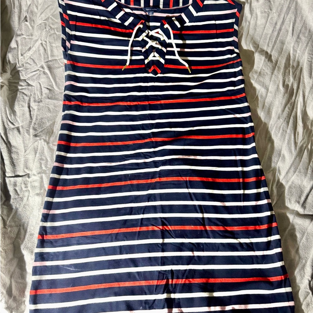 Tommy Hilfiger Navy, White and Red Striped Tank Top Dress